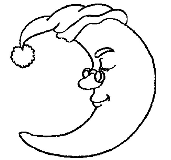 Moon cartoon simple strokes