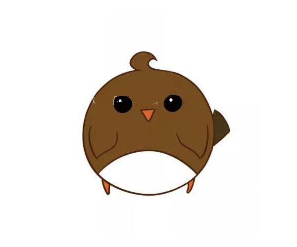 Four cute cartoon sparrow simple drawing pictures