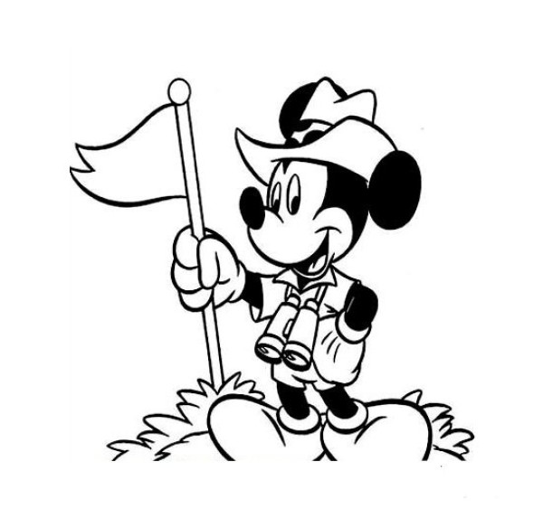 Mickey Mouse climbing simple strokes