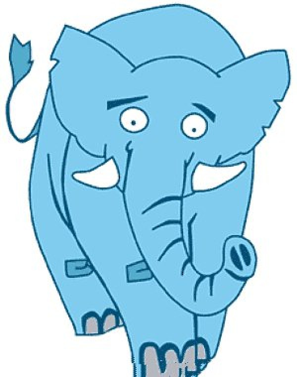 Cartoon elephant simple strokes