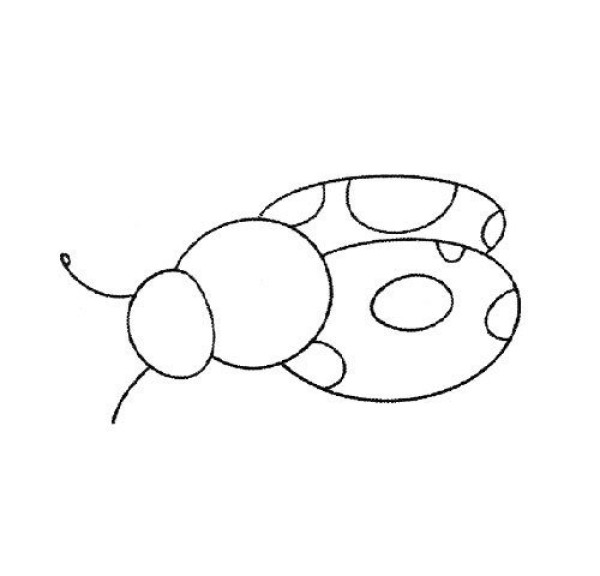 Childrens simple drawings Seven-star ladybug simple drawings