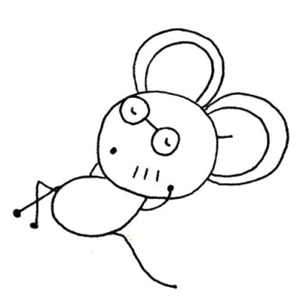 Leisurely little mouse simple drawing picture