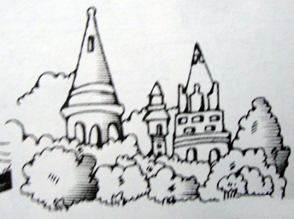 Cartoon fairy tale building castle simple drawing