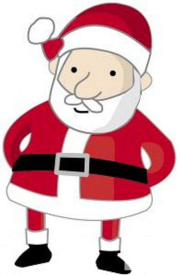 Colorful simple drawing of naughty Santa Claus