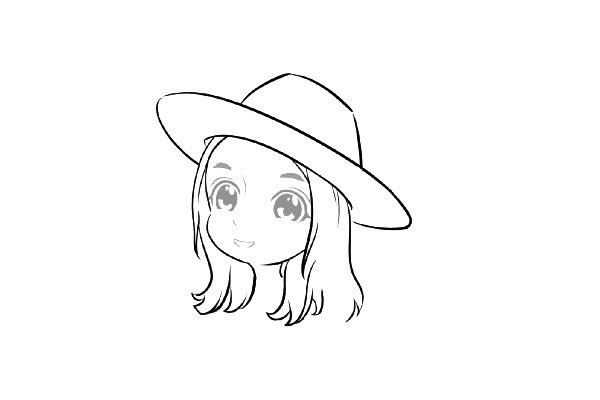 Cute cartoon sweetheart wearing red hat