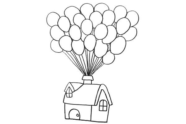 Draw the flying house in Up