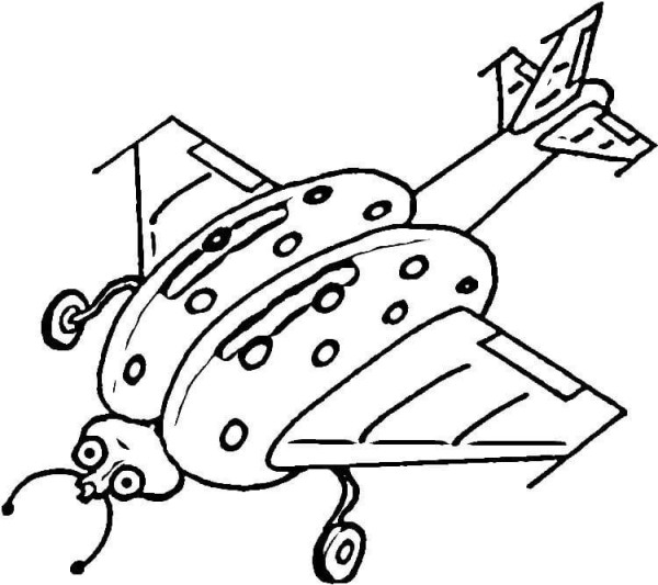 Ladybug airplane simple drawing picture