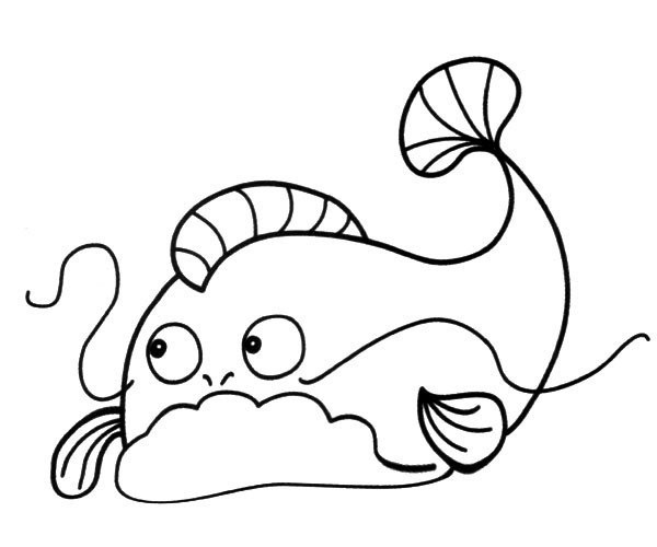 Cartoon fish simple strokes picture