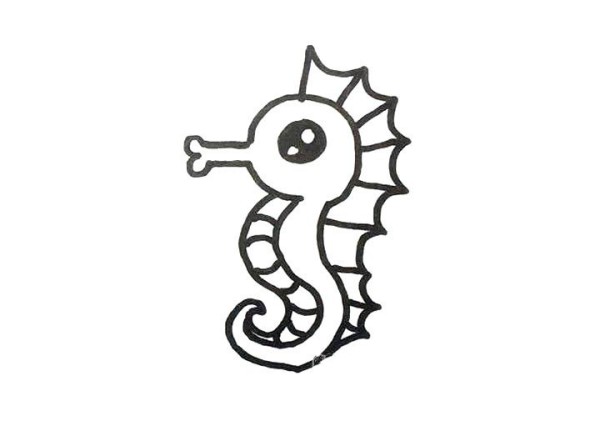 Little seahorse simple strokes picture