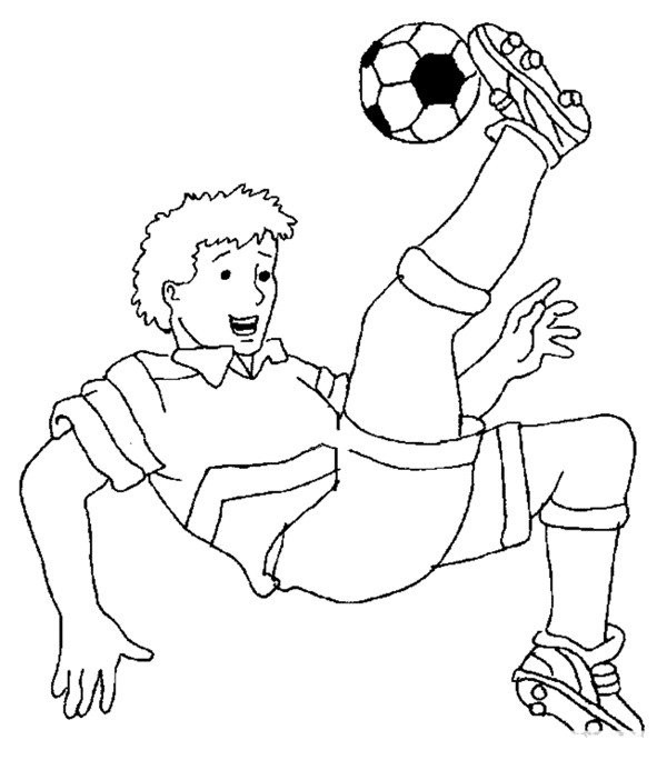 Simple drawing of characters playing football