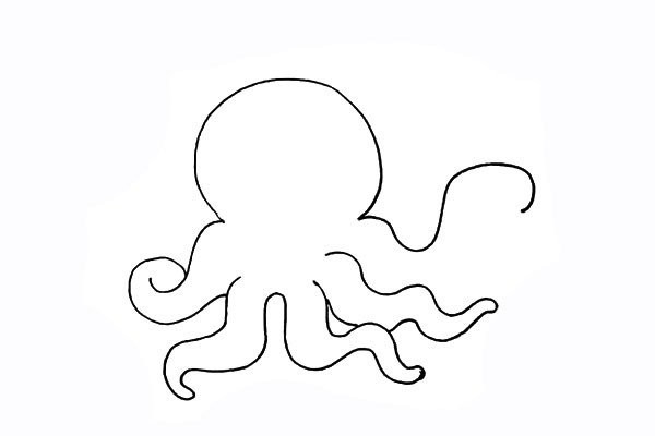 How to draw an octopus holding ice cream