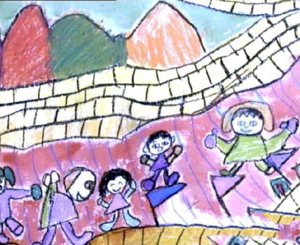 Childrens drawings of climbing the Great Wall on National Day - If you don't visit the Great Wall, you are not a true man