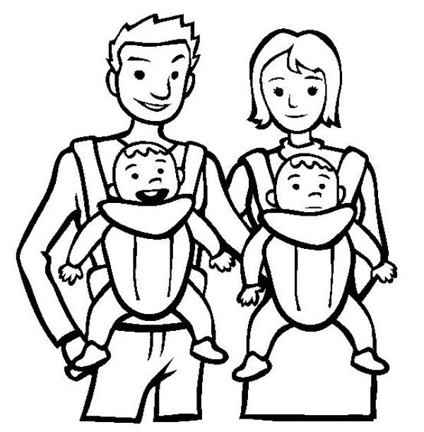 Simple drawing pictures of mom, dad and baby