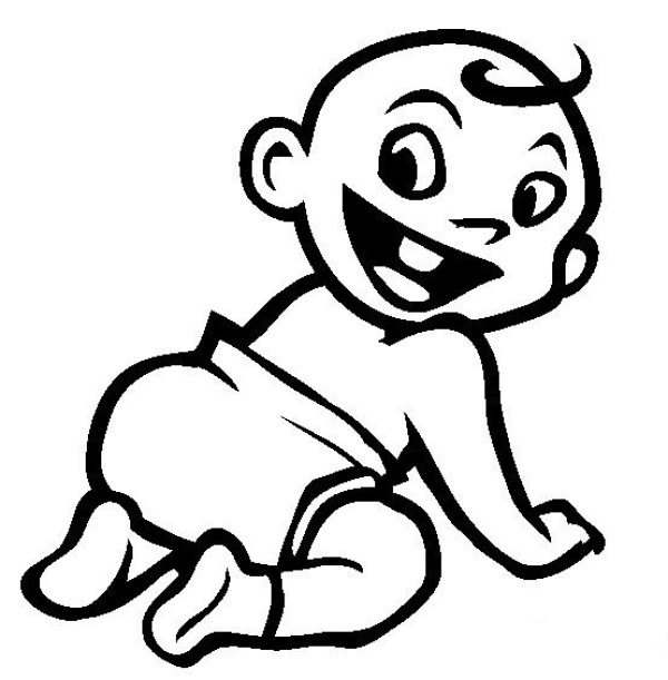 Complete collection of simple drawing pictures of babies wearing diapers