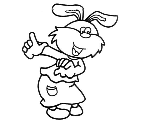 Cartoon Rabbit Simple Drawing Picture