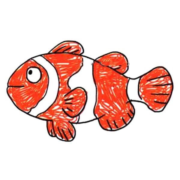 Fish swimming in water, a set of beautiful simple drawing pictures of small fish