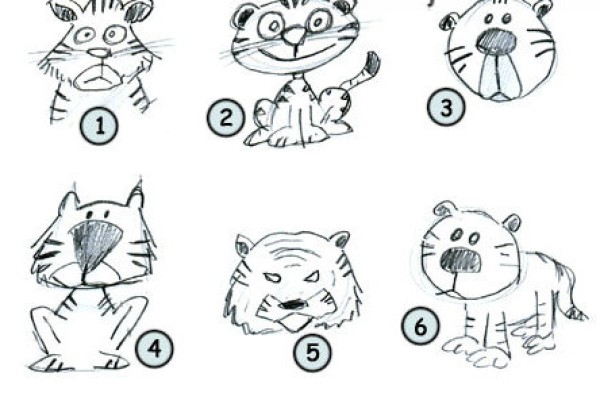 Simple strokes of tiger and lion