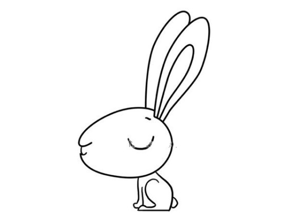 Draw a little rabbit with eyes closed to relax