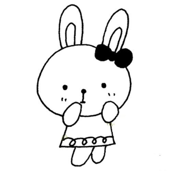 Simple drawing pictures of little rabbit sister