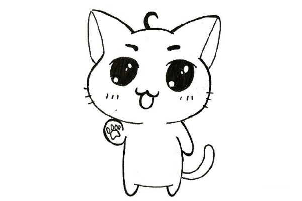 Simple drawing of cute little cute cat