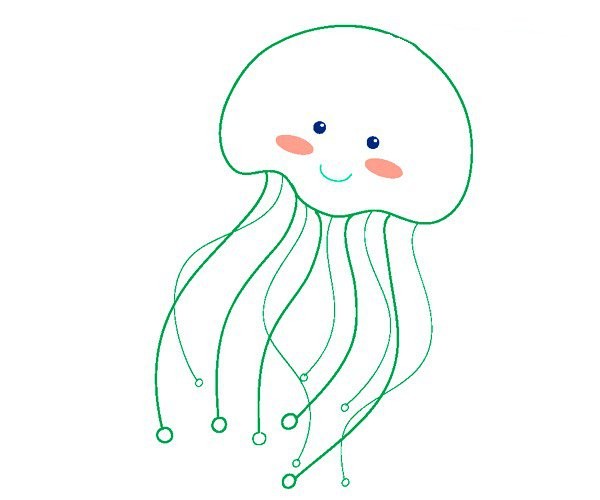 Cute jellyfish simple drawing pictures