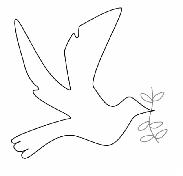 The simplest way to draw a dove of peace