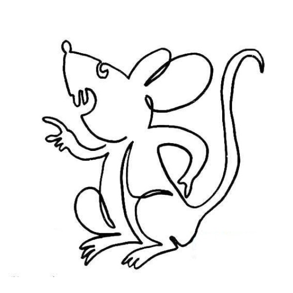 One stroke drawing of mouse