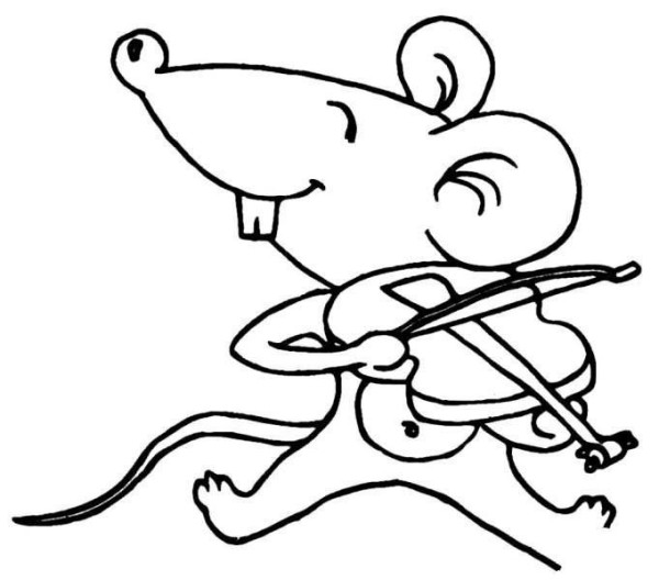 A set of simple drawing pictures of cartoon mice