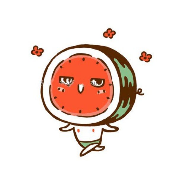 9 super cute illustrations of watermelon expressions