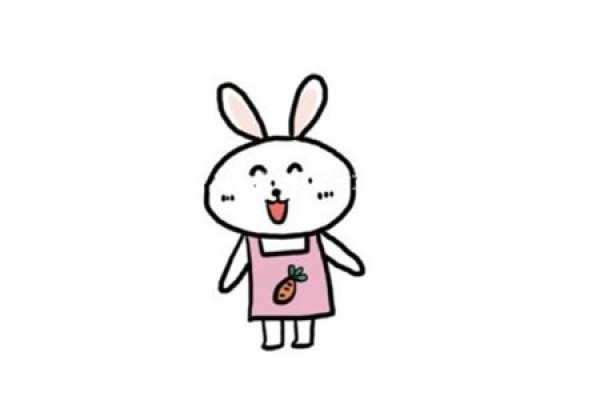 Draw a happy little rabbit with simple strokes