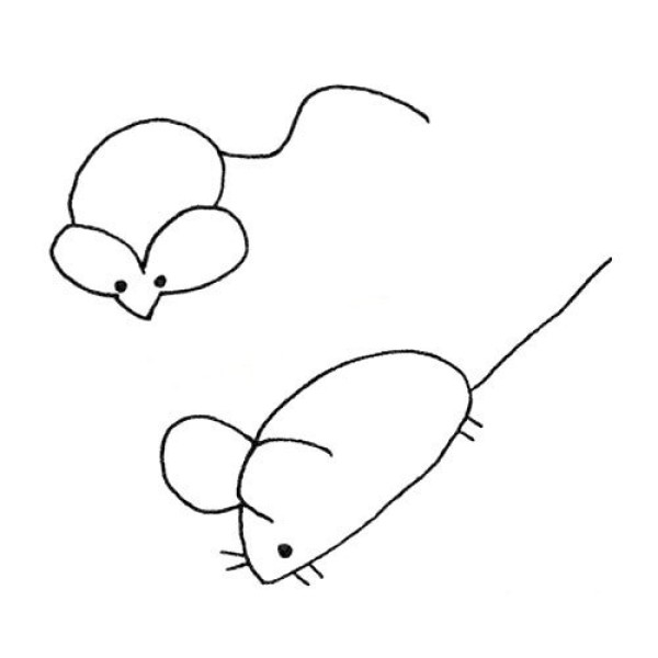 Simple drawing of a mouse with big ears