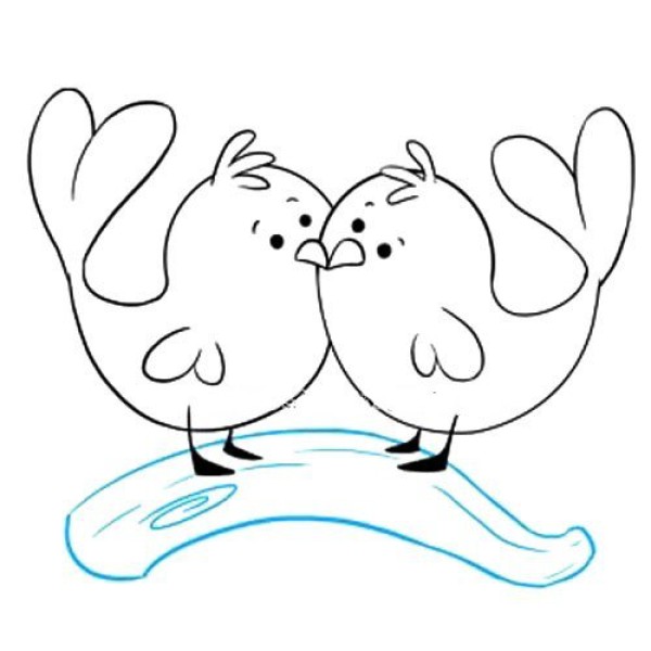 Beautiful lovebird simple drawing tutorial