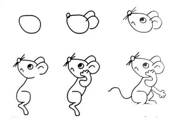 Draw cartoon little mouse