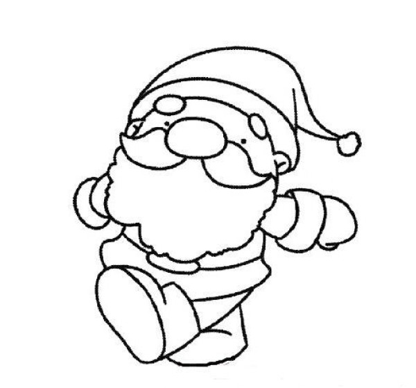 Christmas childrens drawing material Santa Claus simple drawing