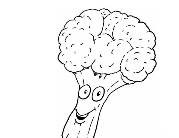 Cartoon cauliflower simple strokes