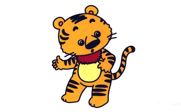 Cartoon little tiger simple drawing picture