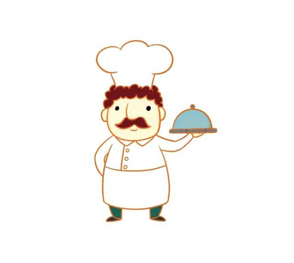 Bearded chef simple strokes picture