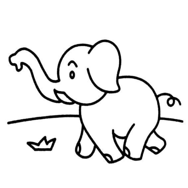 Elephant Simple Drawing Naughty and Cute Elephant Simple Drawing Picture