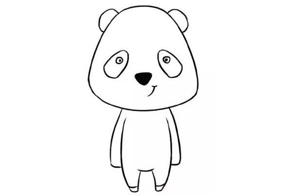 Cute cartoon giant panda simple drawing