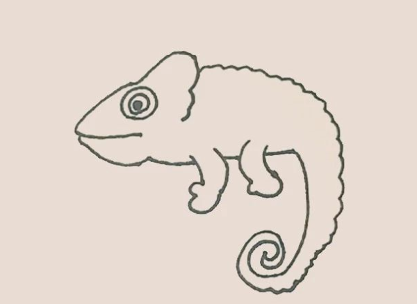 Simple drawing of chameleon