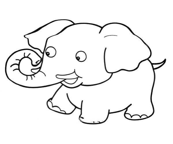 Naughty little elephant simple drawing picture