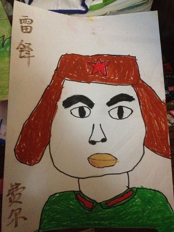 Lei Feng-themed childrens paintings-Lei Feng in my heart