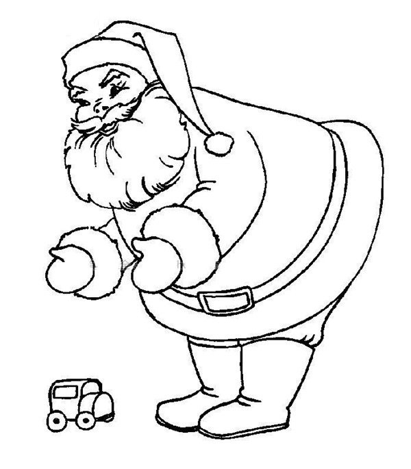 Santa Claus putting gifts