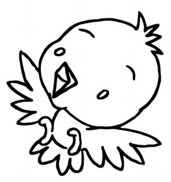 Excited bird simple drawing picture