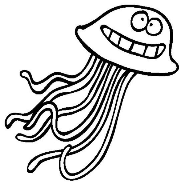 Marine life pictures Cartoon jellyfish simple drawing pictures