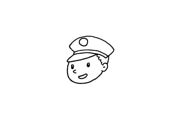 How to draw a police uncle with simple strokes