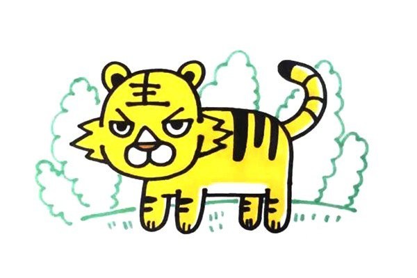 How to draw a little tiger