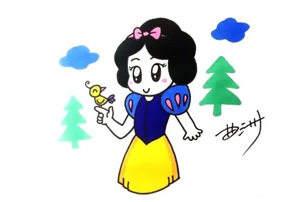 cartoon drawing snow white