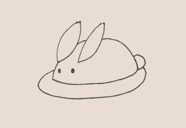 Simple drawing of snow rabbit