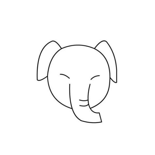 Simple strokes of elephant head